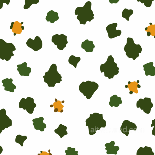 Leopard Print Texture with Green and Orange Spots seamless Leopard Print PBR texture
