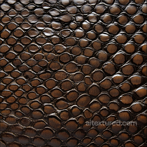Reptile Skin PBR Texture Featuring Glossy Dark Brown Scales seamless Skin PBR texture