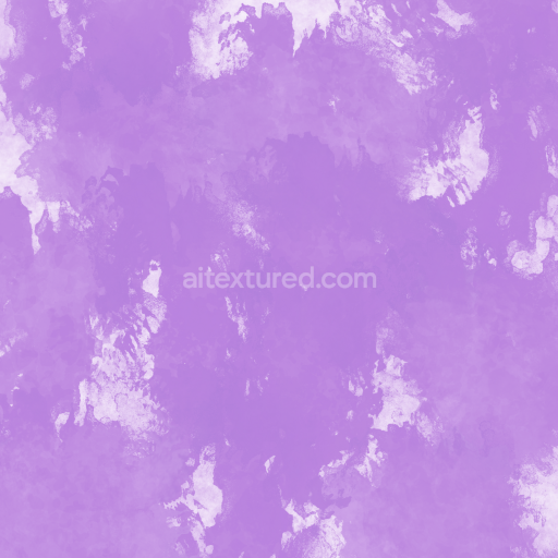 Seamless 3D PBR Watercolor Texture with Soft Lavender and Violet Blotches