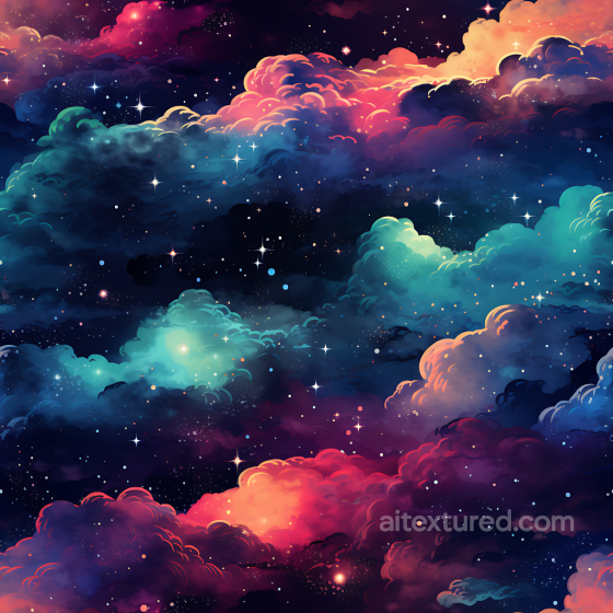 Nebula Texture Featuring Colorful Cosmic Clouds and Starfield Star, space, planets texture preview
