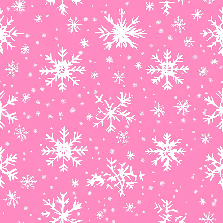 All Christmas Digital paper of White Snowflakes on Pink Digital Paper seamless PBR texture preview
