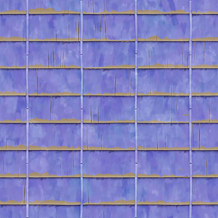 Stylized Cartoon Hand Painted Handpainted Roof Shingles seamless PBR texture preview