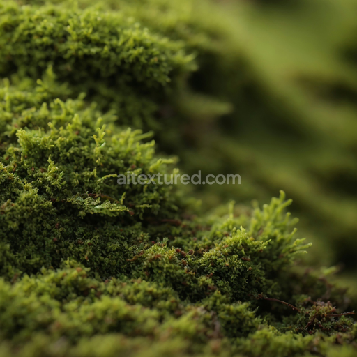 Detailed Close-up Moss Texture in Natural Green for PBR 3D Projects