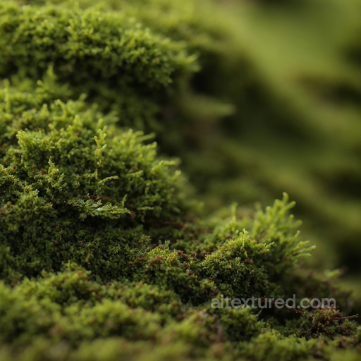 Detailed Close-up Moss Texture in Natural Green for PBR 3D Projects seamless Ground surface PBR texture