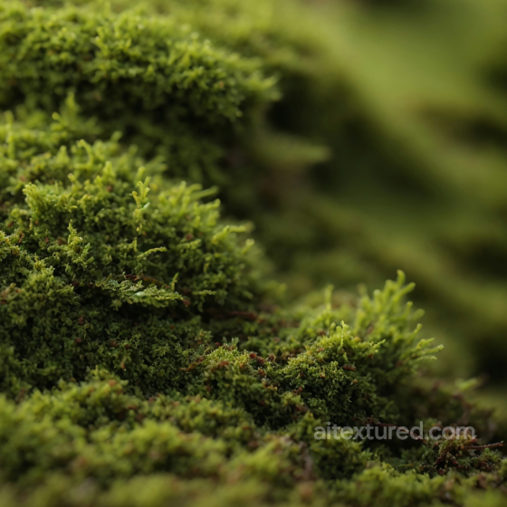 Detailed Close-up Moss Texture in Natural Green for PBR 3D Projects Ground surface texture preview
