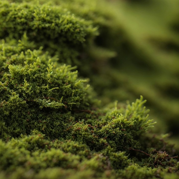 Detailed Close-up Moss in Natural Green for Projects seamless PBR texture preview
