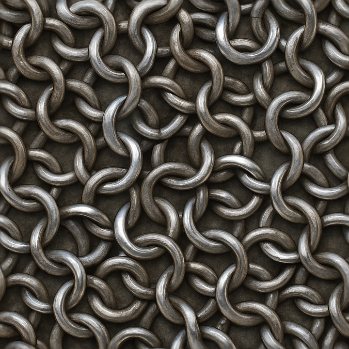 Chainmail Metal Furniture Surface Detail seamless PBR texture preview