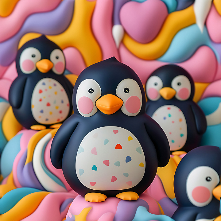 Inflated Quilted Fabric with Colorful Wavy Panels seamless PBR texture preview