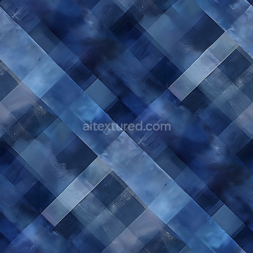 Seamless 3D PBR Texture of Blue Metal Panels with Glossy Patina and Subtle Pattern