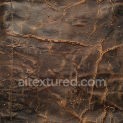 seamless Seamless 3D PBR Texture of Distressed Cracked Brown Leather with Deep Creases texture 8k free download PBR