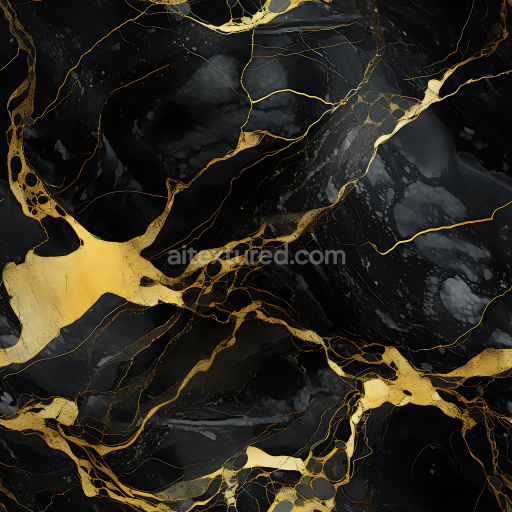 Preview — Seamless 3D Black Marble PBR Texture with Striking Gold Vein Pattern