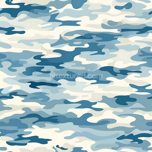 Seamless 3D PBR Arctic Camouflage Texture with Soft Blue and White Pattern