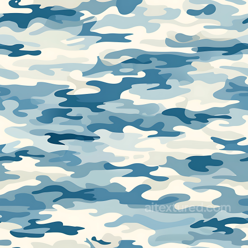 Arctic Camouflage Texture with Soft Blue and White Pattern seamless Color Camouflage PBR texture