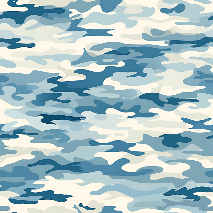 Arctic Camouflage with Soft Blue and White Pattern seamless PBR texture preview