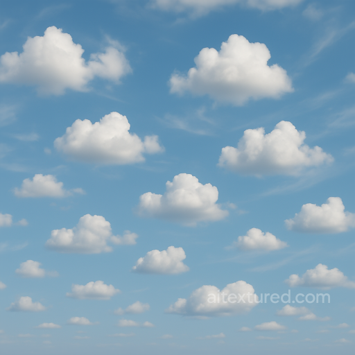 Seamless 8K PBR 3D texture of windy sky with dynamic cloud shadows and scattered clouds seamless Sky PBR texture