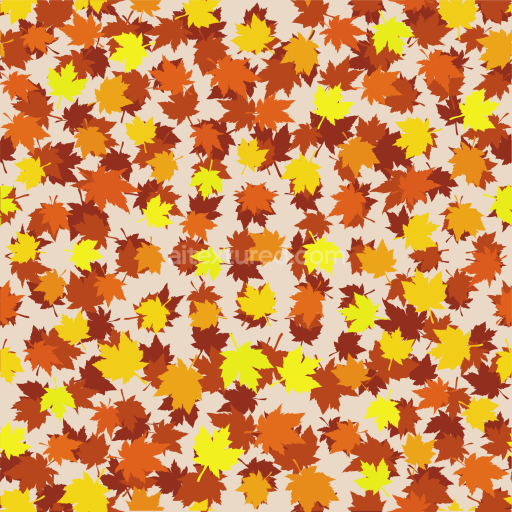 Seamless 3D PBR Texture Featuring Vibrant Autumn Leaves in Orange, Yellow, and Brown