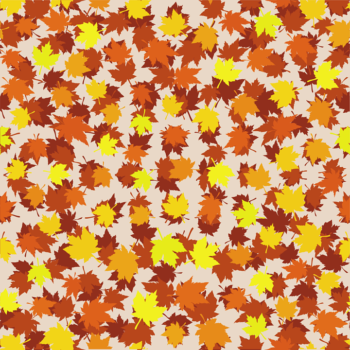Featuring Vibrant Autumn Leaves in Orange, Yellow, and Brown seamless PBR texture preview