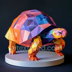 seamless Seamless 3D PBR texture of vibrant low-poly desert tortoise shell with geometric facets texture 8k free download PBR