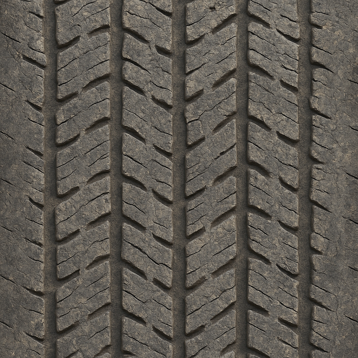 Weathered Tire Tread Rubber seamless PBR texture preview