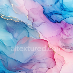 seamless Seamless 3D Alcohol Ink PBR Texture in Pastel Pink and Blue with Fluid Marbling and Gold Veins texture 8k free download PBR