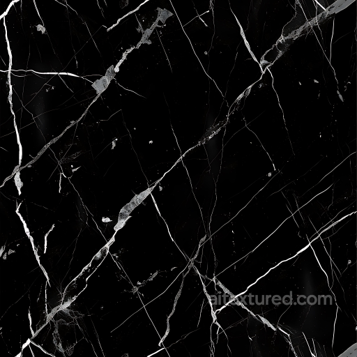 Black Marble PBR Texture with Distinctive White Vein Patterns seamless Marble PBR texture