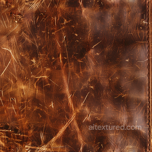 Brown Distressed Leather PBR Texture with Prominent Scratches & Stitching seamless Leather PBR texture