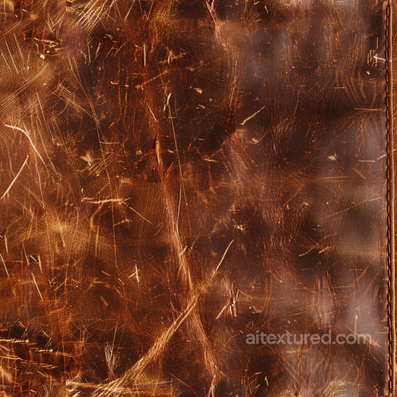 Brown Distressed Leather PBR Texture with Prominent Scratches & Stitching Leather texture preview