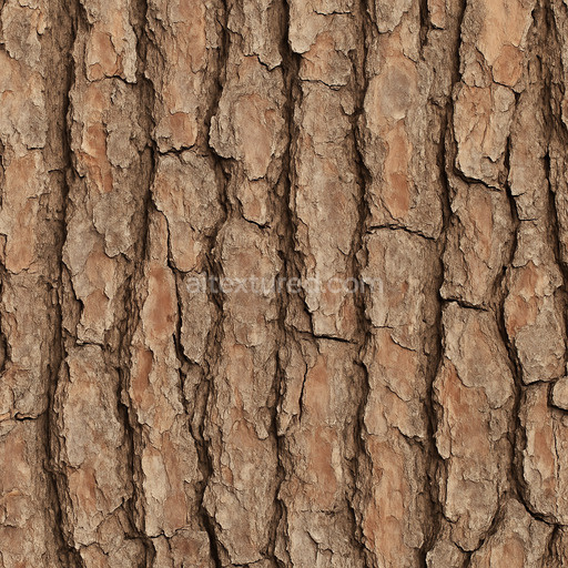 Worn Pine Bark Texture Seamless 1024X1024