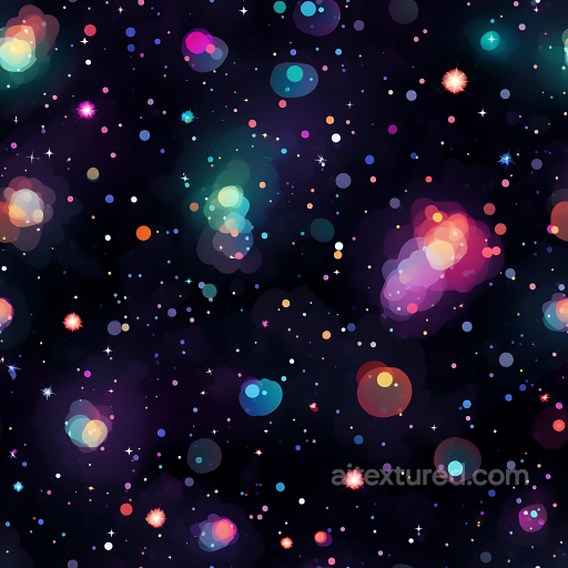 Space PBR Texture Featuring Colorful Cosmic Nebula and Starfield seamless Star, space, planets PBR texture