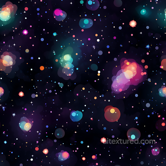 Space PBR Texture Featuring Colorful Cosmic Nebula and Starfield Star, space, planets texture preview