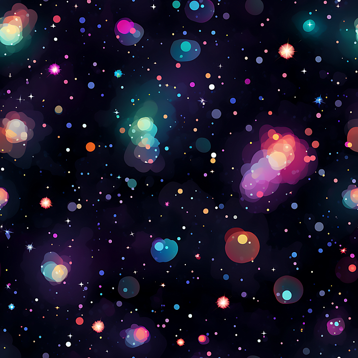 Space Featuring Colorful Cosmic Nebula and Starfield seamless PBR texture preview