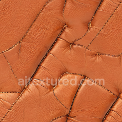 seamless Seamless 3D PBR Texture of Distressed Stitched Brown Leather with Wrinkles and Panels texture 8k free download PBR