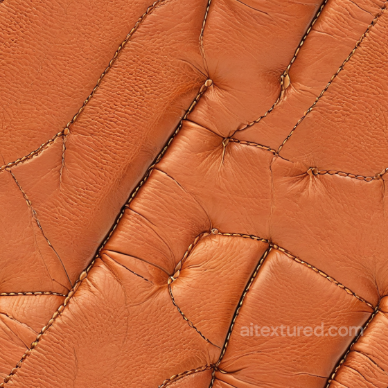 Distressed Stitched Brown Leather Seamless Texture with Wrinkles and Panels Leather texture preview