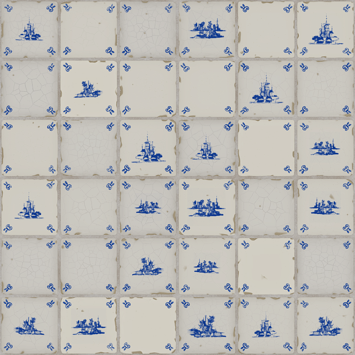 Azulejos Ceramic seamless PBR texture preview