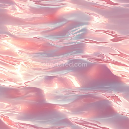 Seamless 3D Pink Stylized Water Surface PBR Texture with Reflective Gloss