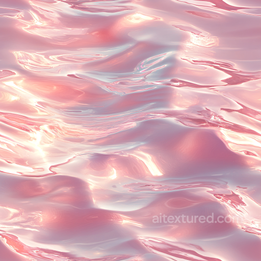 Pink Stylized Water Surface PBR Texture with Reflective Gloss seamless Water PBR texture