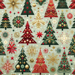 seamless Seamless 3D PBR Christmas Digital Paper Texture with Festive Trees and Ornaments texture 8k free download PBR