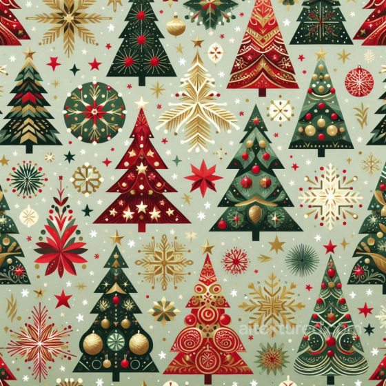 Christmas Digital Paper Texture with Festive Trees and Ornaments All Christmas Digital paper texture preview