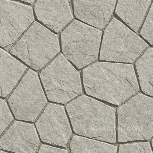 Seamless Stone PBR Texture - Decorative Stone Wall Cladding Made Irregular Polygonal Light seamless Stone PBR texture