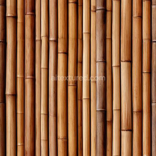 Seamless 3D PBR Texture of Vertically Arranged Natural Bamboo Culms in Warm Earthy Shades