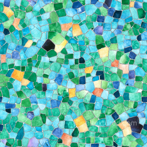 Colorful Irregular Ceramic Mosaic Tiles Seamless Texture with Matte Finish seamless Mosaic PBR texture