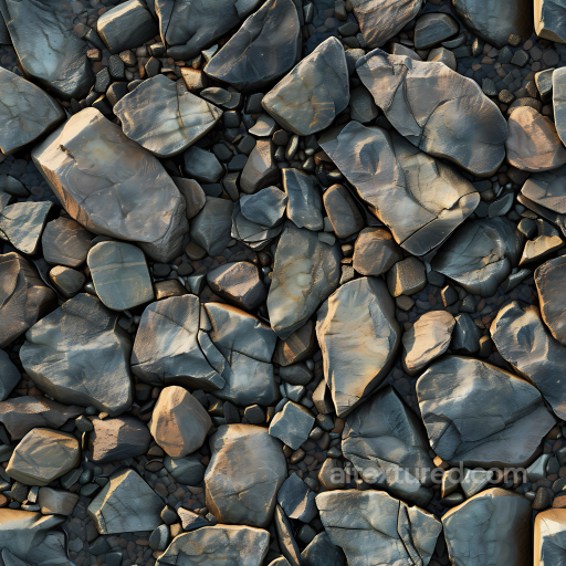 Slate Stone Ground PBR Texture with Weathered Smooth Rocks seamless Stone PBR texture