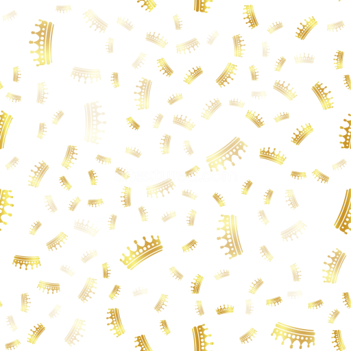 Seamless 3D PBR Texture with White Background and Gold Crown Pattern