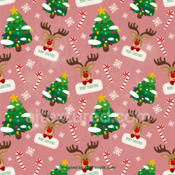seamless Seamless 3D PBR Christmas Digital Paper Texture with Reindeer and Festive Icons texture 8k free download PBR