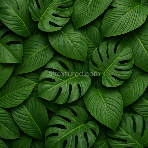 Natural Tropical Leaves Texture Seamless 1024X1024