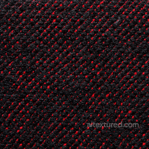 Felt PBR Texture Featuring Dense Black Base with Scattered Red Fibers seamless Felt PBR texture
