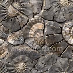 seamless Seamless 3D Fossilized Stone Rock PBR Texture with Cracked Ammonite Patterns texture 8k free download PBR