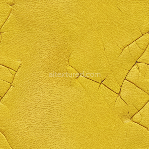 Preview — Seamless 3D Yellow Cracked Leather PBR Texture with Fine Grain Detail and Weathered Surface