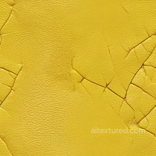 Yellow Cracked Leather PBR Texture with Fine Grain Detail and Weathered Surface seamless Leather PBR texture