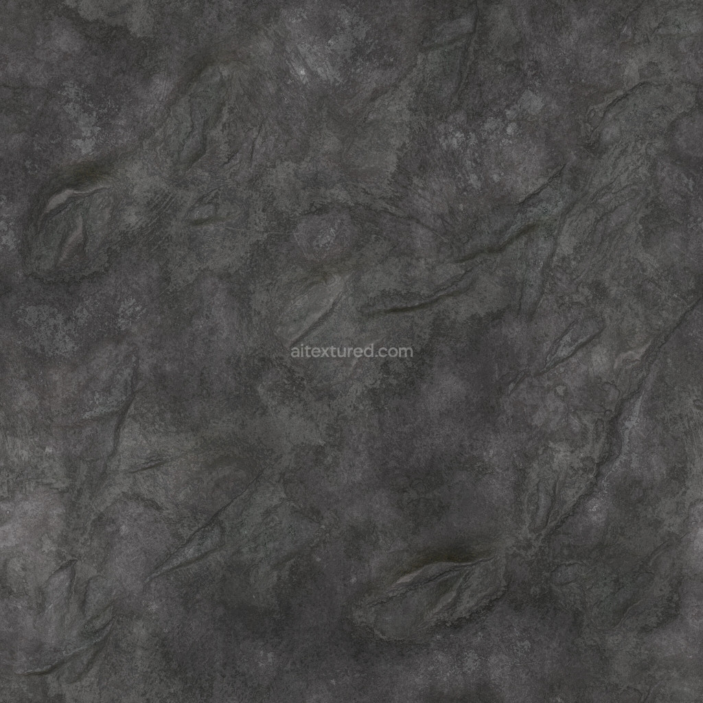 Seamless dark rock PBR texture with detailed surface